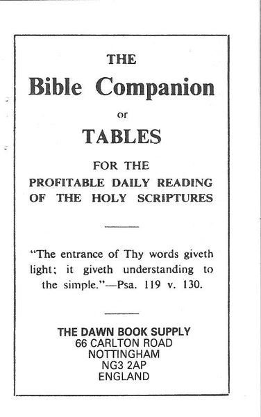 Bible Companion - Booklet