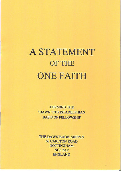 A Statement of the One Faith